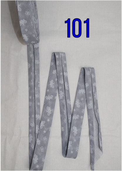 Bias Binding (Tape) 25mm, Cotton, Single Fold, pink, purple, blue, grey bees. Fusible iron on available.