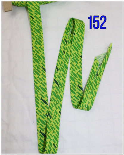 Bias Binding (Tape) 25mm, Cotton, Single Fold, fish, sushi, Jeep, ducks, zebra, cheetah. Fusible iron on available.