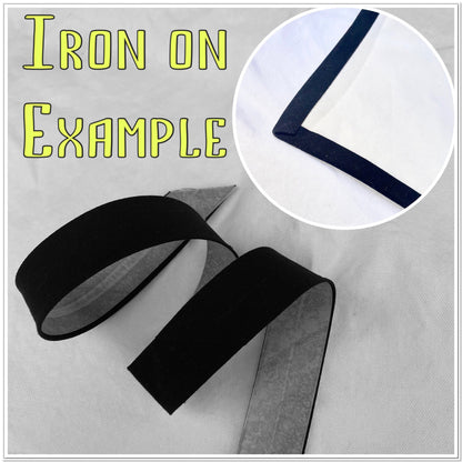 Bias Binding (tape) 25mm or 12mm, single fold, 100% Cotton. blue/light blue/dark blue/navy. Fusible iron on available.