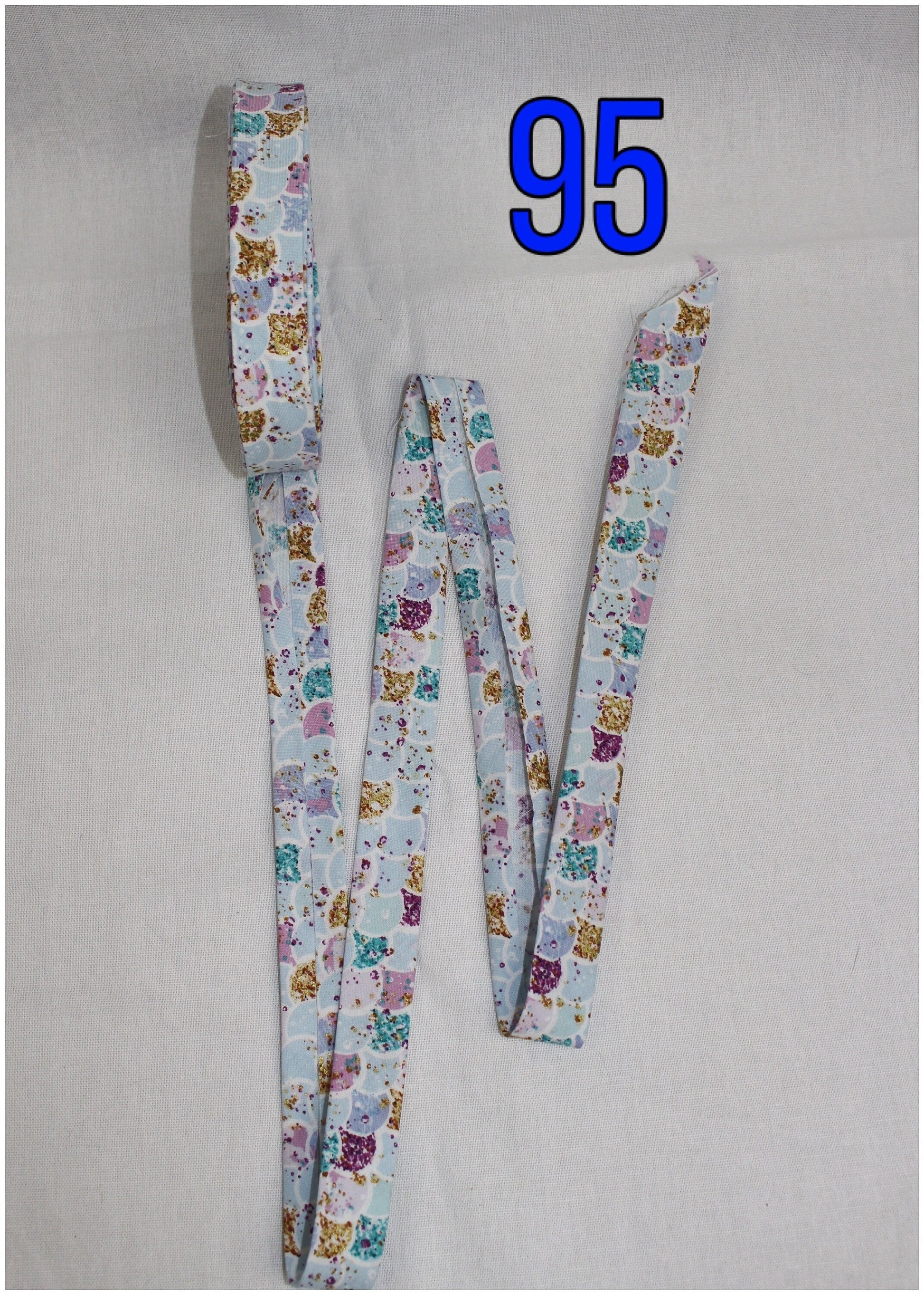 Bias Binding (Tape) 25mm, Cotton, Single Fold. Fusible iron on available. Wool, mermaid scales, flowers, floral, colourful.