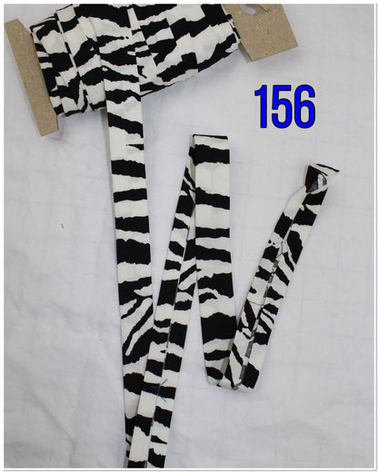 Bias Binding (Tape) 25mm, Cotton, Single Fold, fish, sushi, Jeep, ducks, zebra, cheetah. Fusible iron on available.