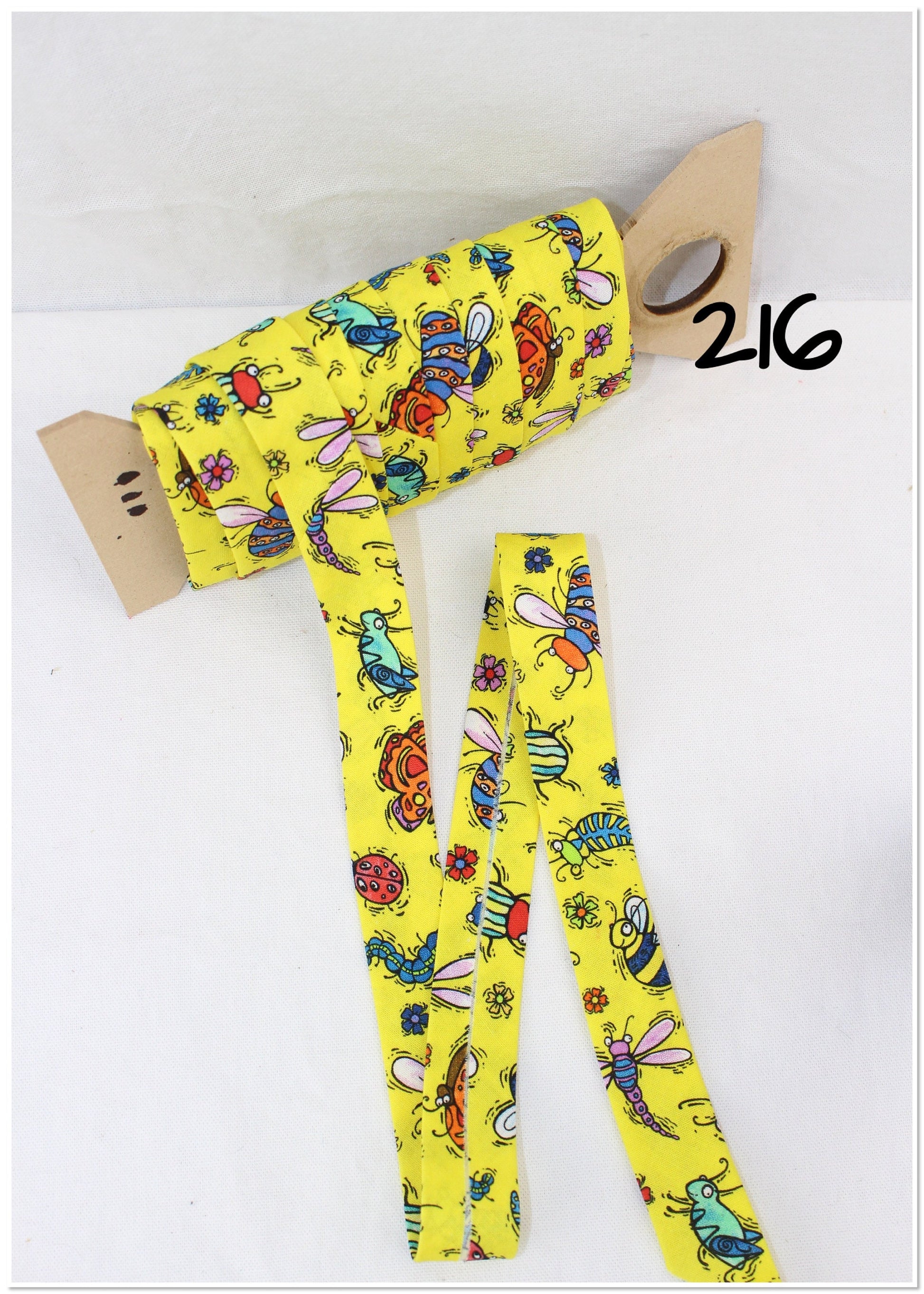 Bias Binding (Tape) 25mm, Cotton, Single Fold, bugs, flowers, patterned. Fusible iron on available.