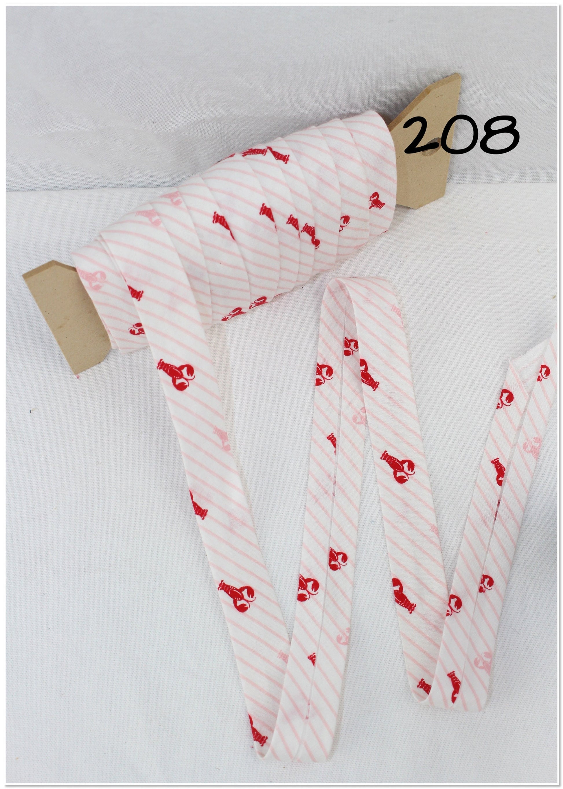 Bias Binding (Tape) 25mm, Cotton, Single Fold, cows and moon, kittens, lobsters, patterned. Fusible iron on available.