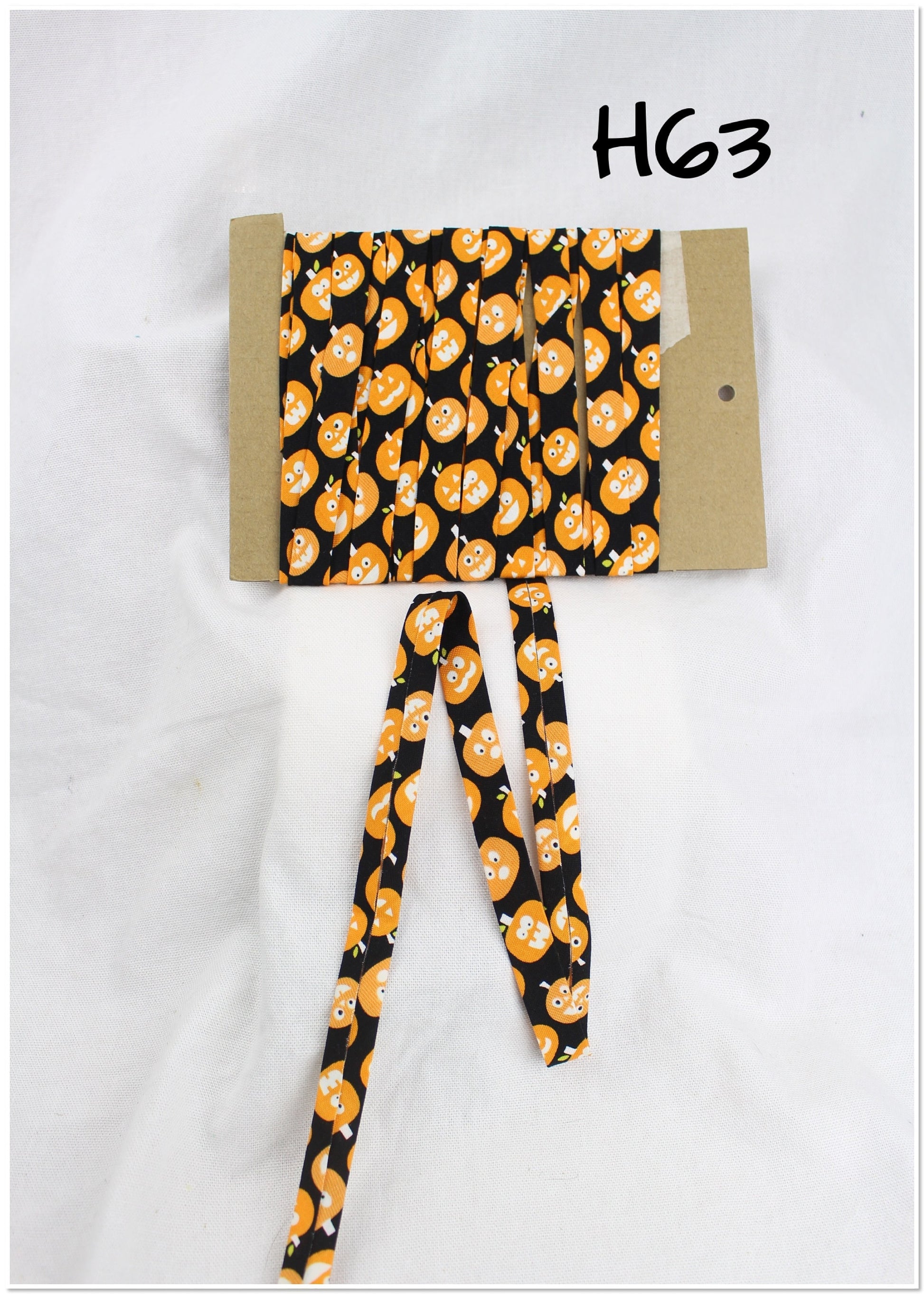 Bias Binding (Tape) 12mm, Cotton, Single Fold, monsters, pumpkins. Fusible iron on available.