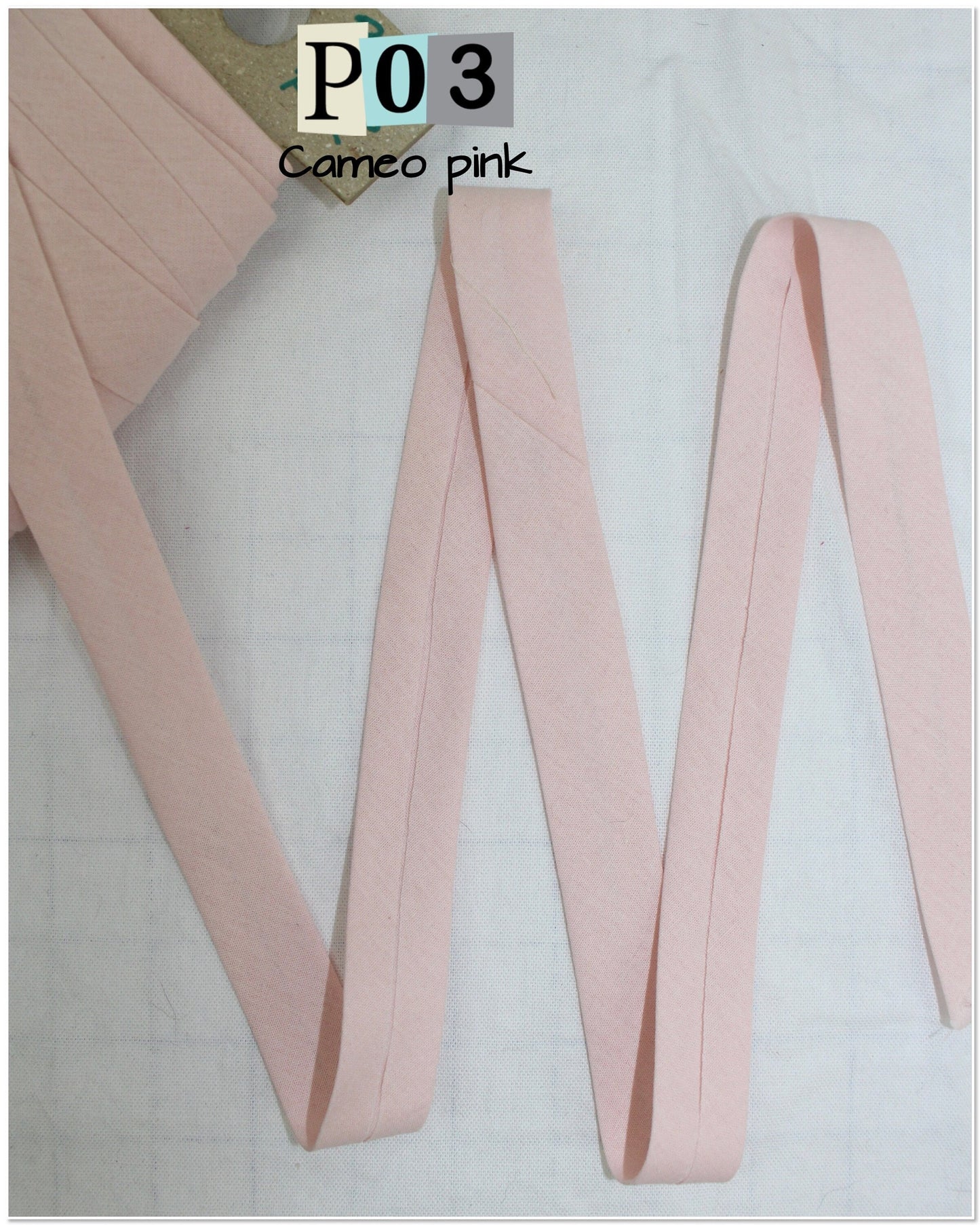 Bias Binding (tape) 25mm or 12mm, single fold, 100% Cotton. pink, baby pink, musk. Fusible iron on available.