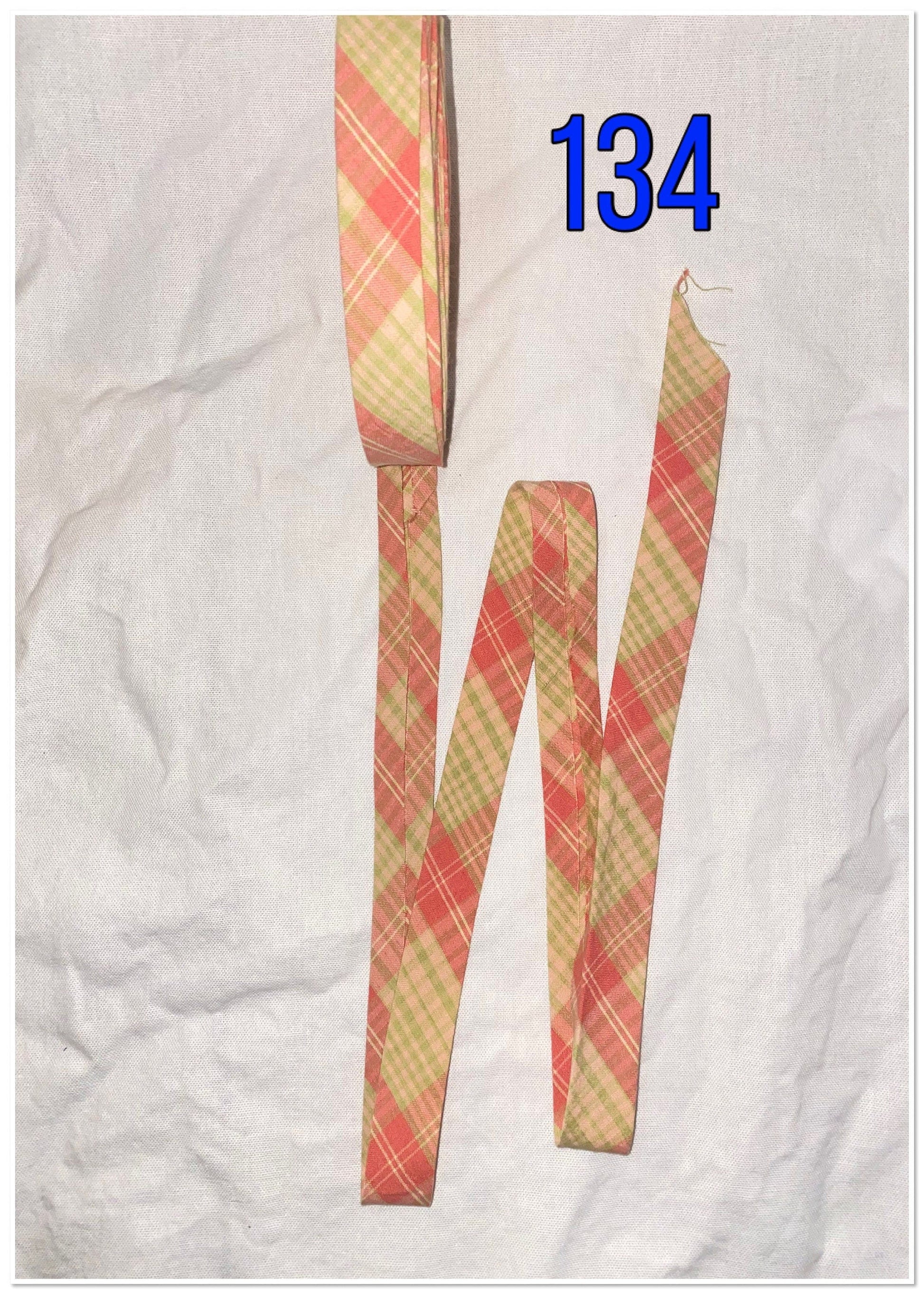 Bias Binding (Tape) 25mm, Cotton, Single Fold, Gingham, plaid, checkers. Fusible iron on available.