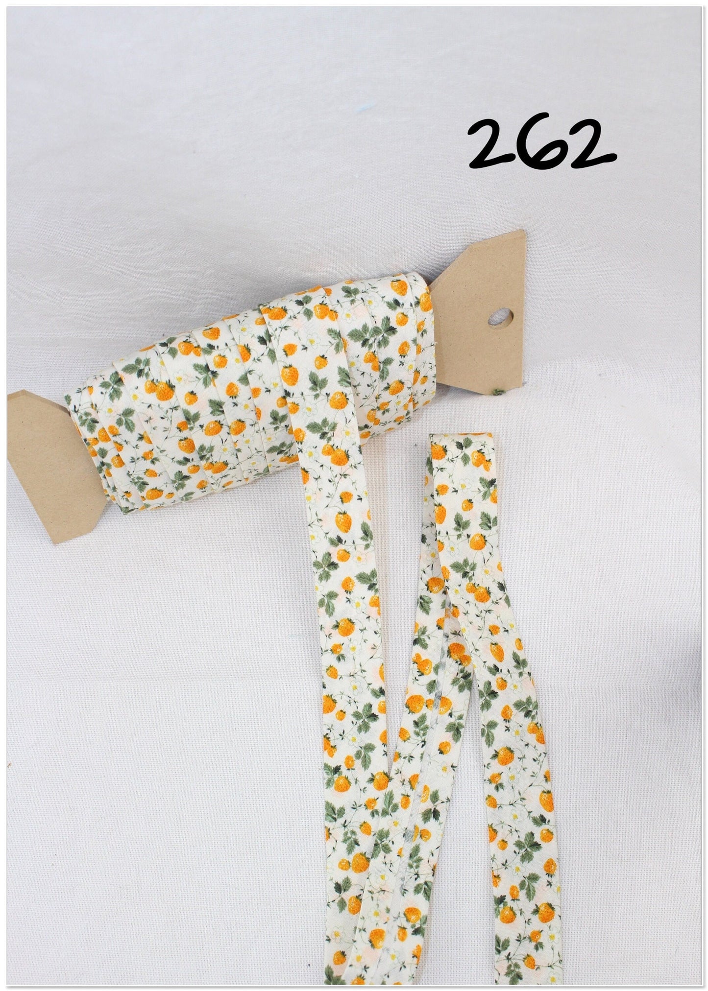Bias Binding (Tape) 25mm, Cotton, Single Fold, strawberries, bones. Fusible iron on available.
