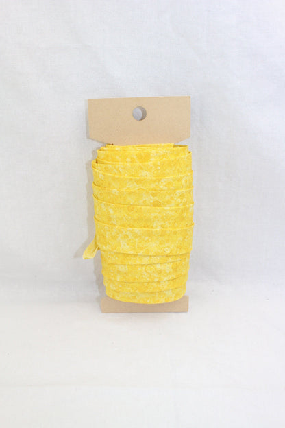 Bias Binding (Tape) 25mm, Cotton, Single Fold, yellow blender. Fusible iron on available.