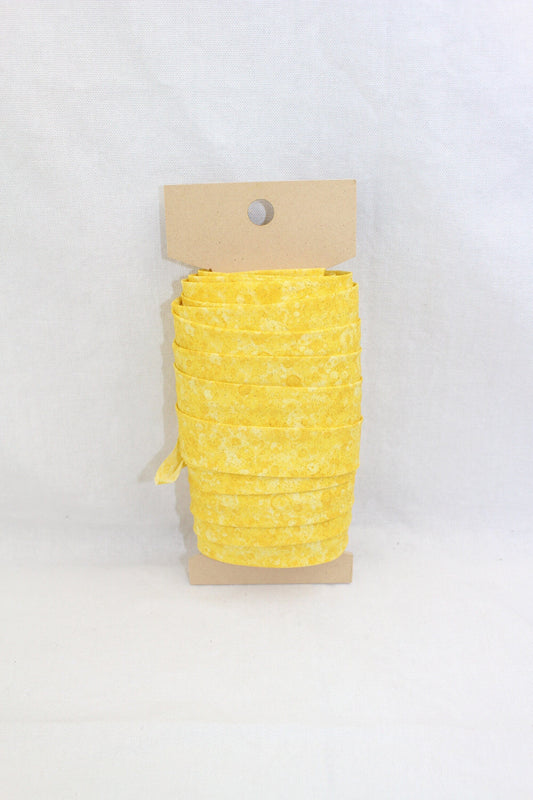 Bias Binding (Tape) 25mm, Cotton, Single Fold, yellow blender. Fusible iron on available.