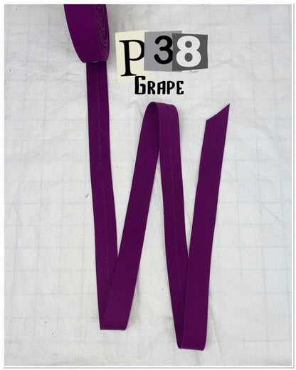 Bias Binding (tape) 25mm or 12mm, single fold, 100% Cotton. purple, iris, petunia, grape, orchid. Fusible iron on available.