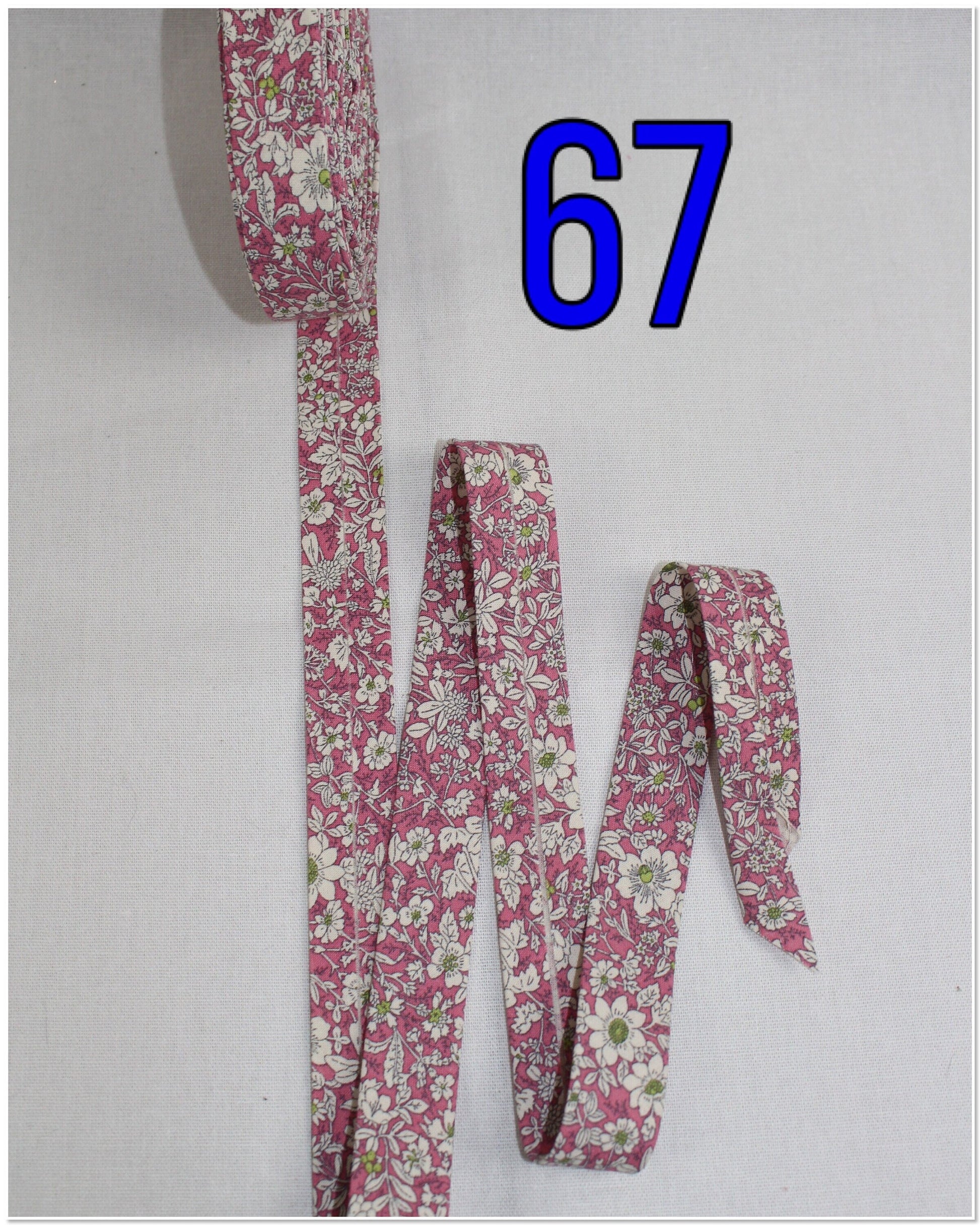 Bias Binding (Tape) 25mm, Cotton, Single Fold, floral, flowers. Fusible iron on available.