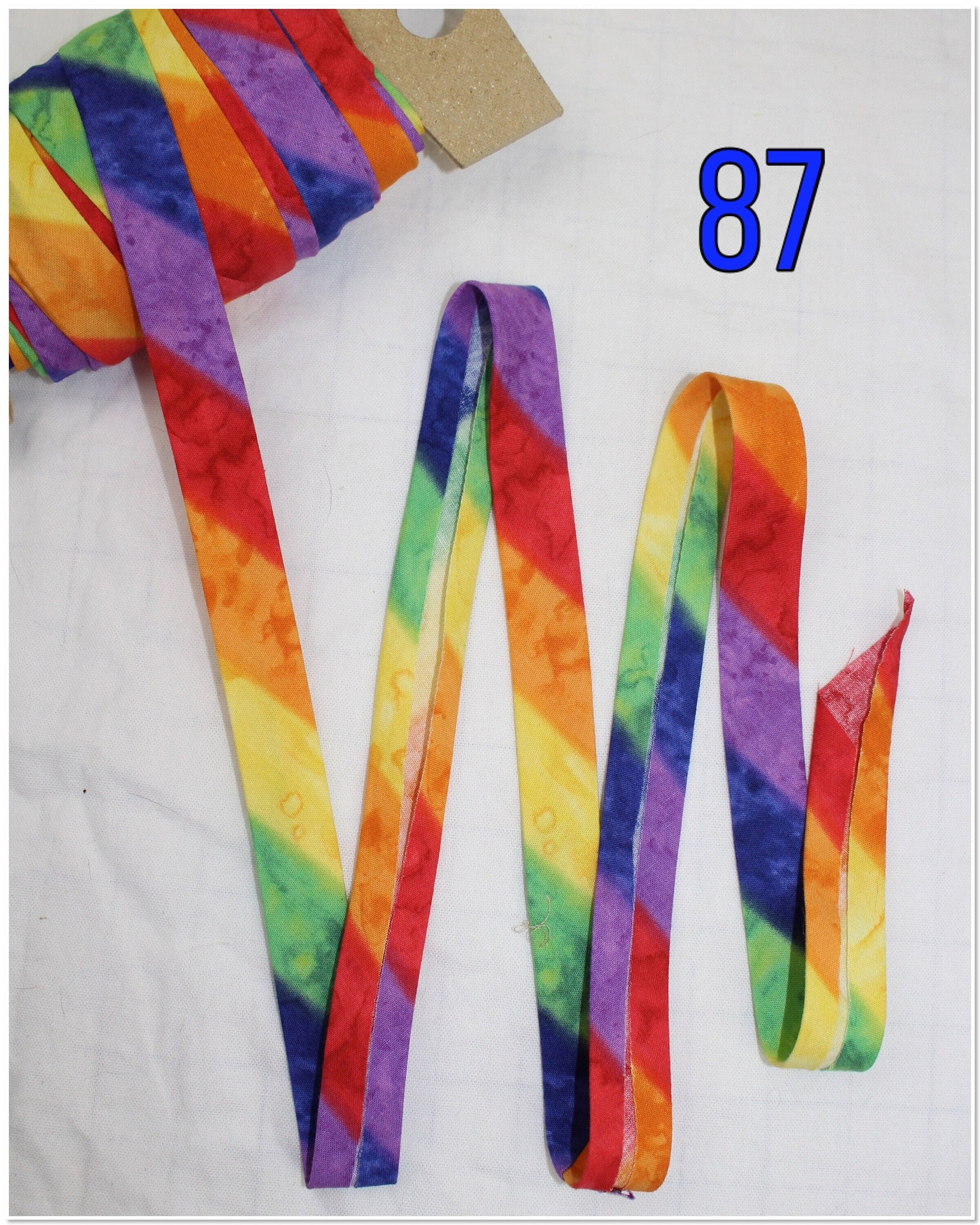 bias binding/tape/(fusible iron on available)/single fold/1 inch wide (1m)rainbow/colourful
