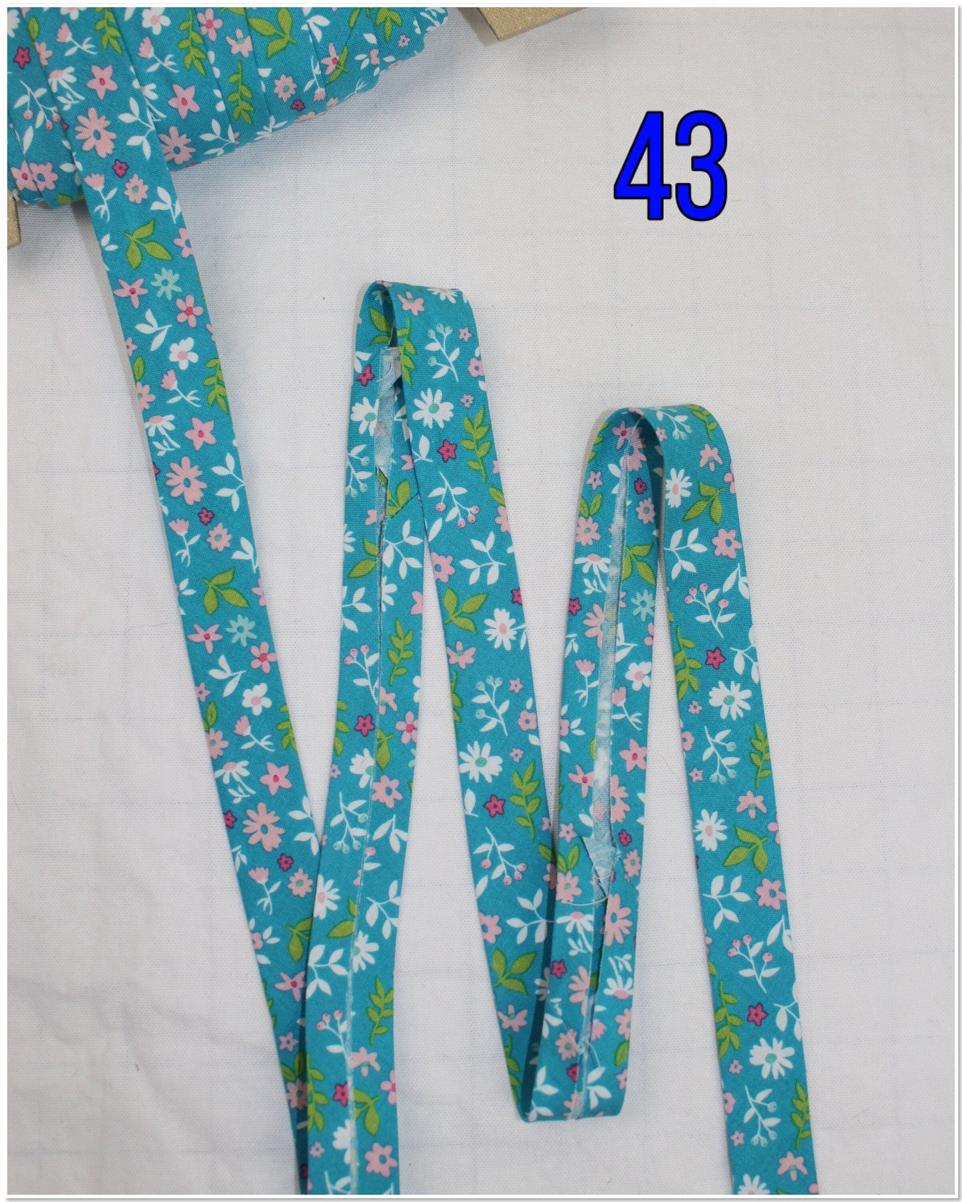 Bias Binding (Tape) 25mm, Cotton, Single Fold, floral. Fusible iron on available.