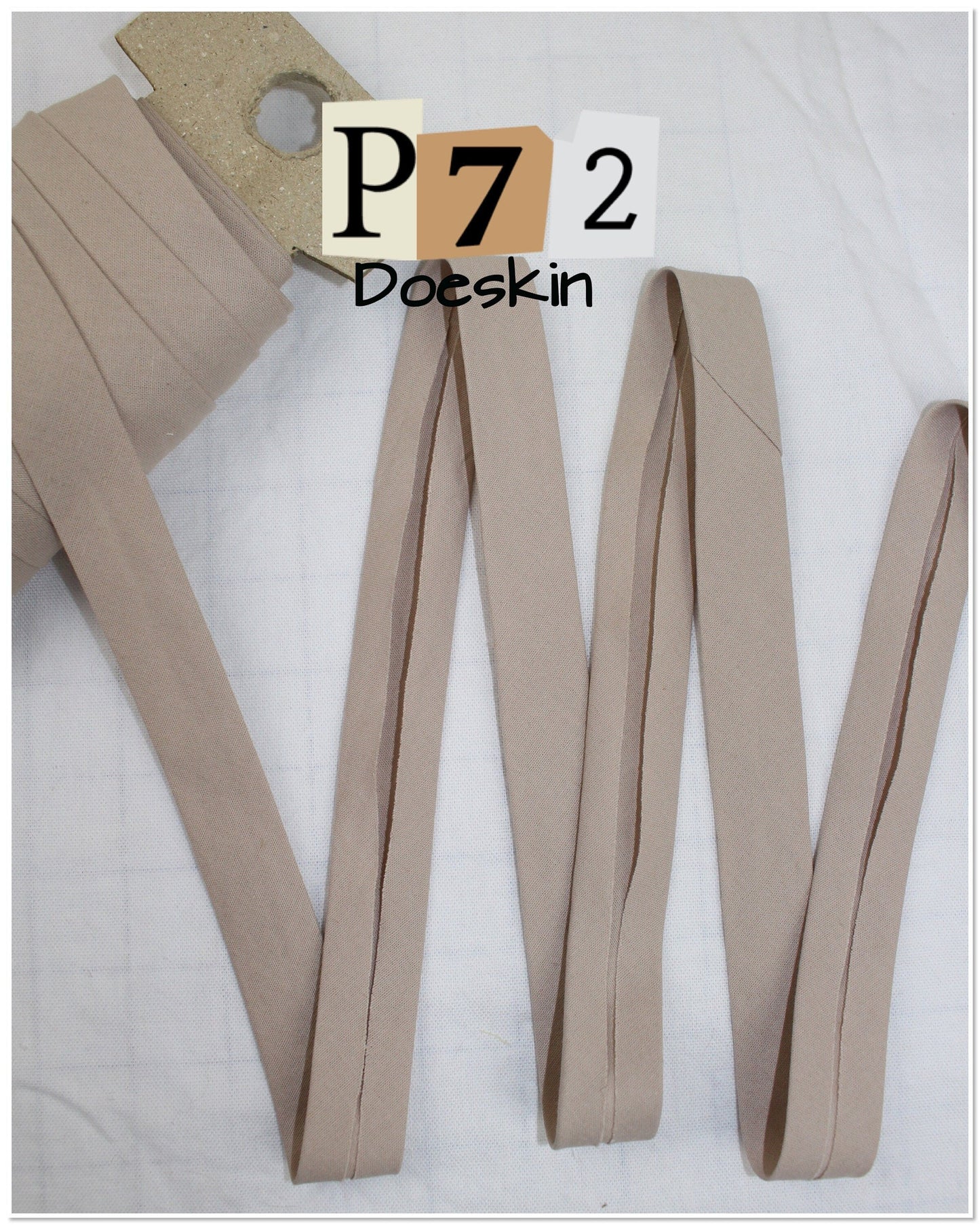 Bias Binding (tape) 25mm or 12mm, single fold, 100% Cotton. tan, brown, beige. Fusible iron on available.