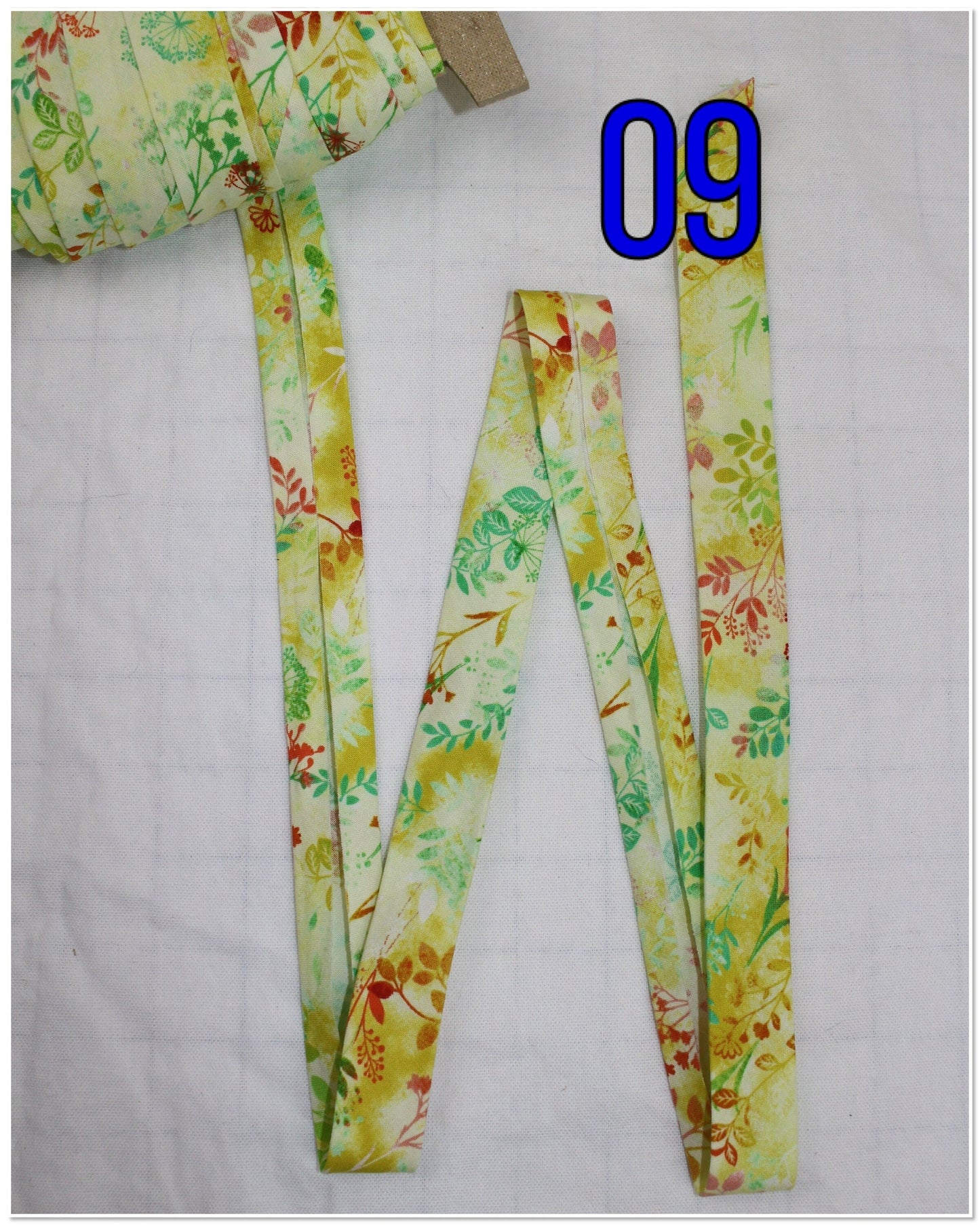 Bias Binding (Tape) 25mm, Cotton, Single Fold, flowers, floral. Fusible iron on available.