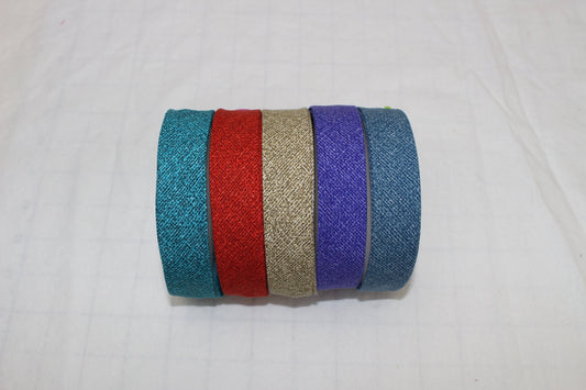 Bias Binding (Tape) 25mm, Cotton, Single Fold, blue, red, purple, brown. Fusible iron on available.