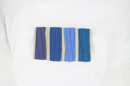 Bias Binding (tape) 12mm, single fold. Denim, slate, pampadour, Air Force blue. Fusible iron on available. 100% Cotton