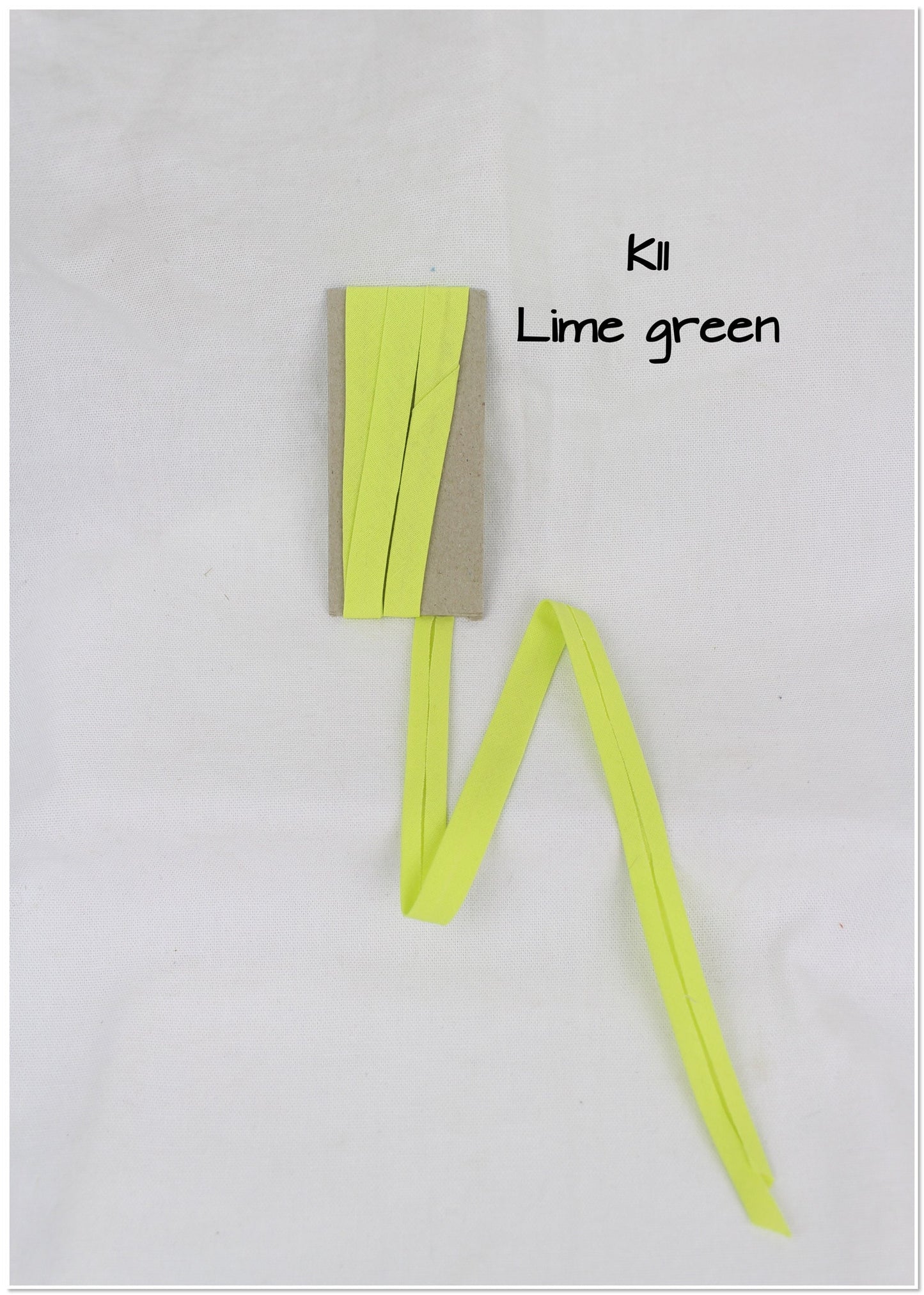 Bias Binding (tape) 12mm, single fold, tea green, apple, lime green, spearmint. Fusible iron on available. 100% cotton