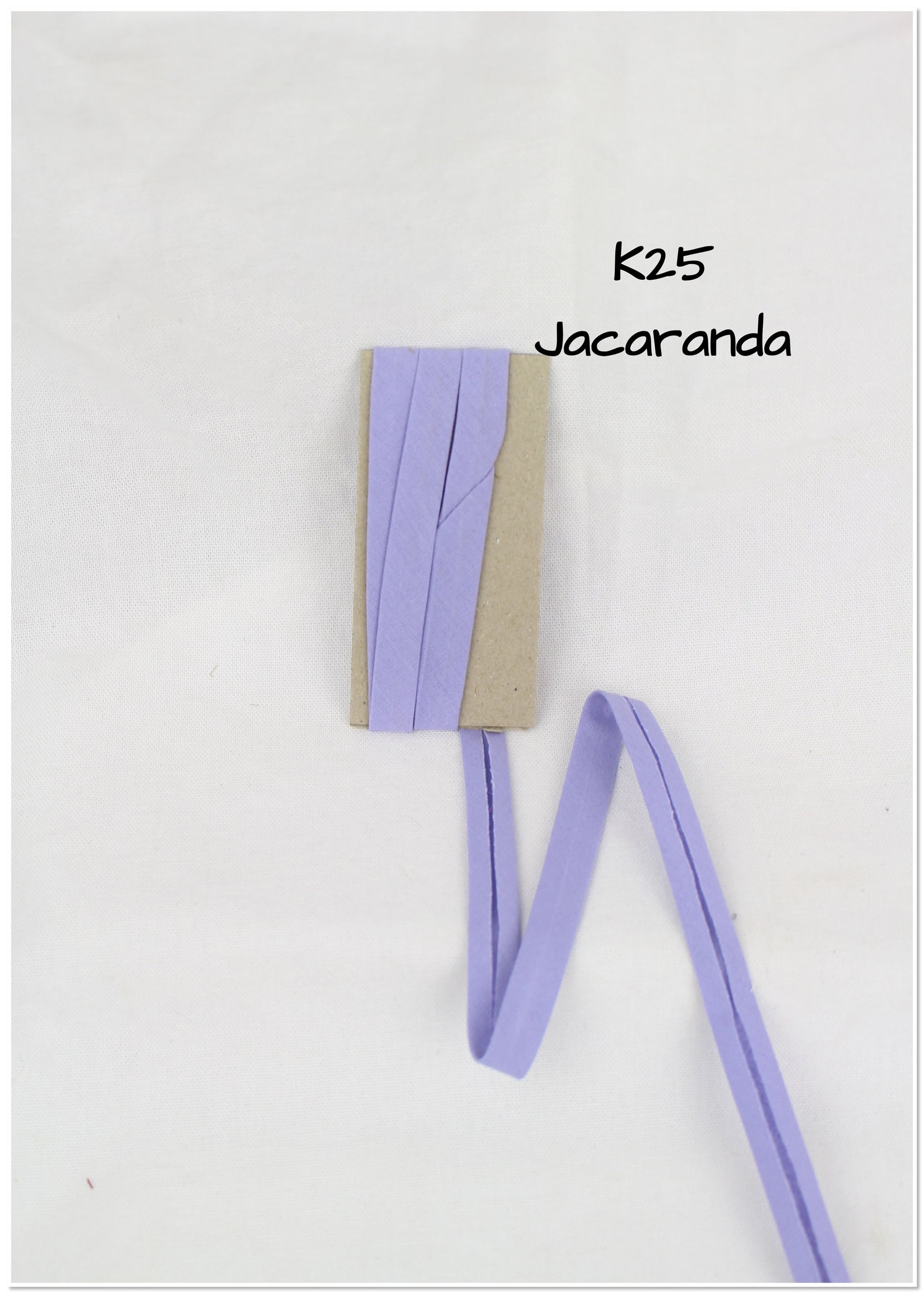 Bias Binding (tape) 12mm, single fold. jacaranda, haze, pompadour, iris. Fusible iron on available. 100% Cotton