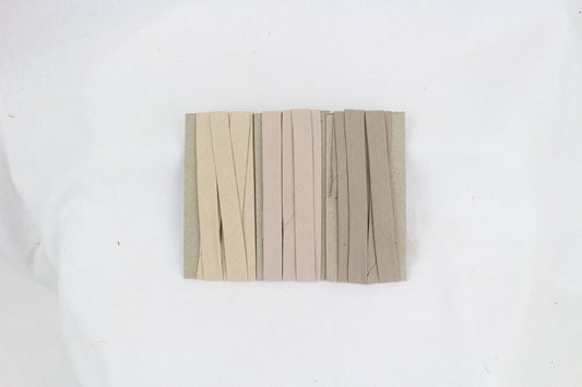 Bias Binding (tape) 12mm, single fold. Dune, doeskin, tan. Fusible iron on available. 100% Cotton