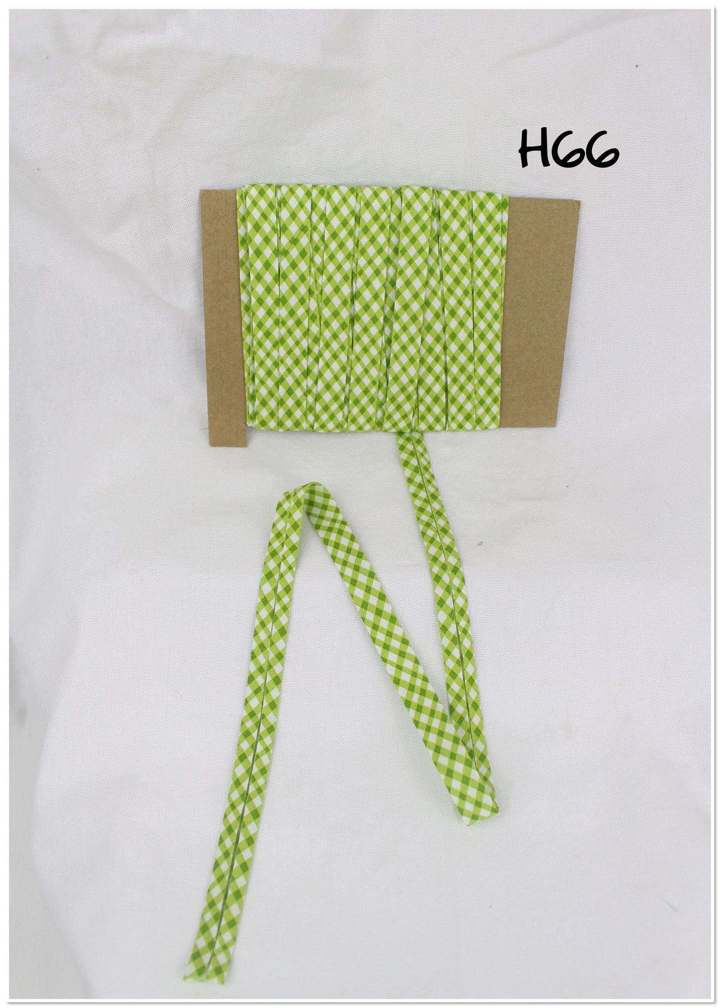 Bias Binding (Tape) 12mm, Cotton, Single Fold, gingham. Fusible iron on available.