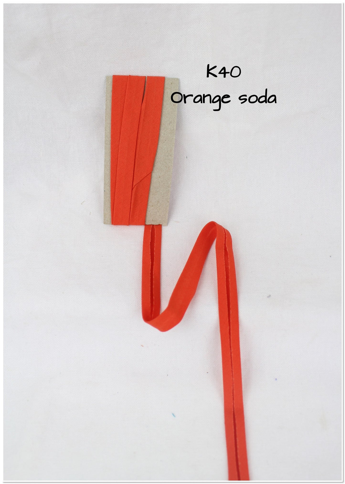 Bias Binding (tape) 12mm, single fold. coral, orange soda, orange. Fusible iron on available. 100% Cotton