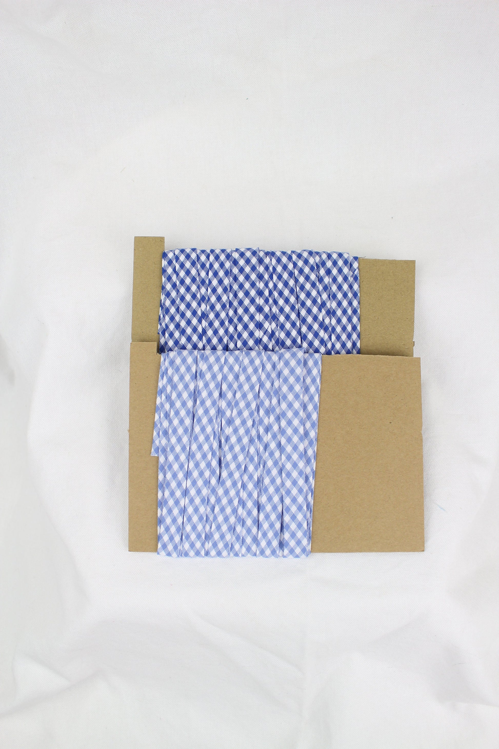 Bias Binding (Tape) 12mm, Cotton, Single Fold, gingham. Fusible iron on available.