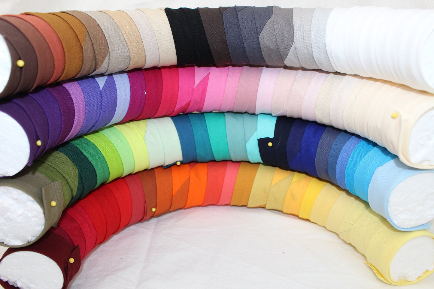 Bias Binding (Tape) 12mm, Cotton, Single Fold, colourful. Fusible iron on available.