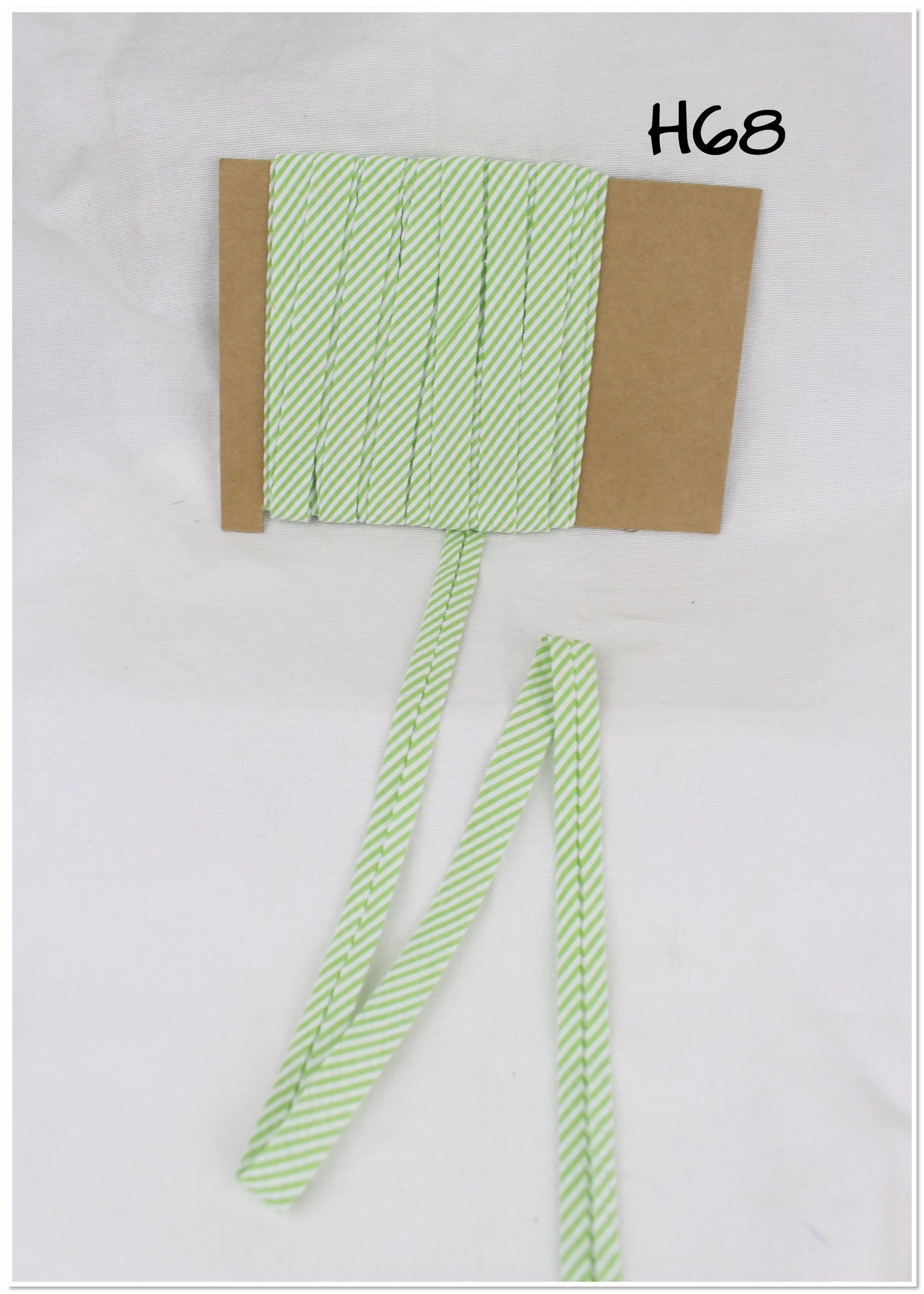 Bias Binding (Tape) 12mm, Cotton, Single Fold, pink stripes, green stripes. Fusible iron on available.
